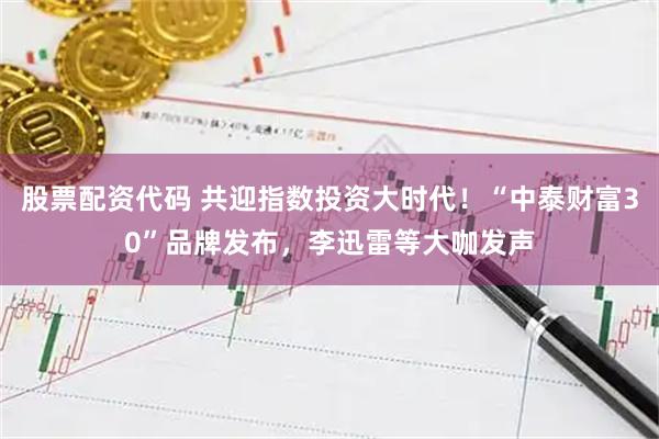 股票配资代码 共迎指数投资大时代！“中泰财富30”品牌发布，李迅雷等大咖发声