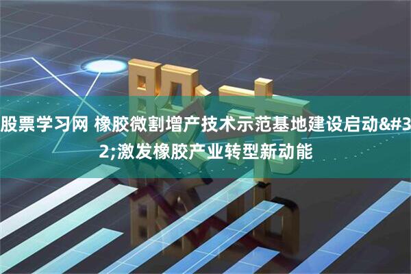 股票学习网 橡胶微割增产技术示范基地建设启动 激发橡胶产业转型新动能